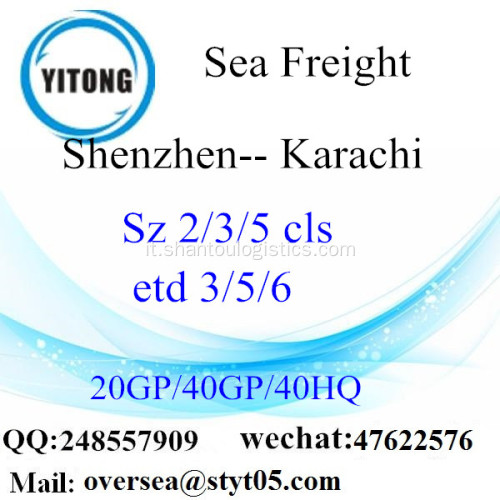 Shenzhen porto mare che spediscono a Karachi